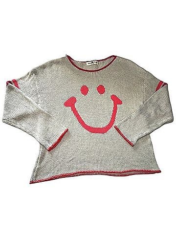 Natural Life Smiley Face Sweater Long Sleeve Blouse (view 1)