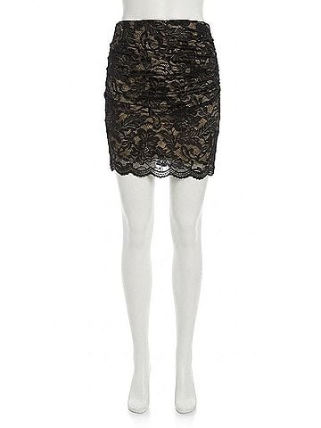 Generation Love Mila Stretch Lace Skirt in Black/Beige (view 1)