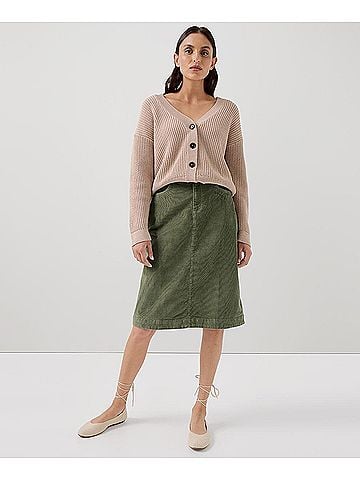 Pact Olivine Modern Corduroy Midi Skirt (view 2)