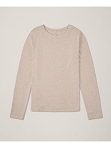 Pact Oat Heather Luxe Stretch Jersey Slim Long Sleeve Tee (view 1)