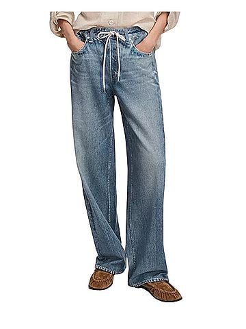 Rag & Bone Miramar High Rise Wide Leg Drawstring Terry Sweatpant in Ellis Jeans (view 1)