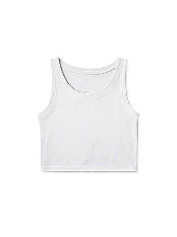 Pact White Cool Stretch Cropped Lounge Tank (view 1)