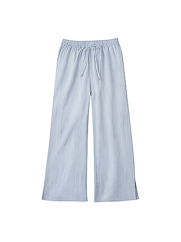 Pact Cornflower Blue Coastal Double Gauze Split Hem Pant (view 1)