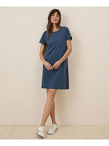Pact French Navy Softspun Tee Dress (view 2)