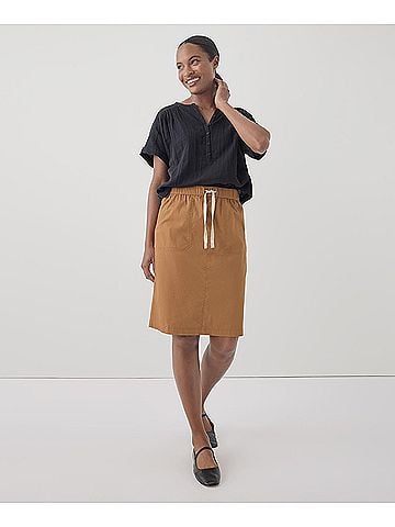 Pact Camel Daily Twill Skirt (view 2)
