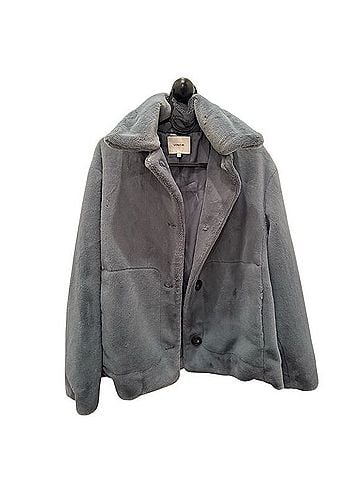Vince. Slate Blue Faux Fur Coat Coat (view 1)