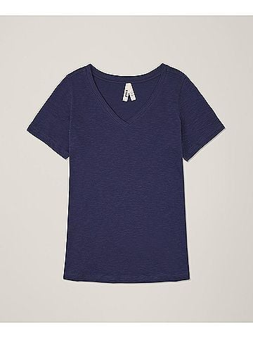 Pact Eclipse Purple Featherweight Slub V-Neck Tee (view 1)