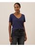Pact Eclipse Purple Featherweight Slub V-Neck Tee Size S - photo 2
