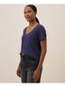 Pact Eclipse Purple Featherweight Slub V-Neck Tee Size S - photo 5