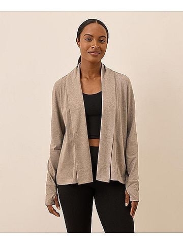 Pact Stucco Heather Luxe Essential Swing Cardigan (view 2)
