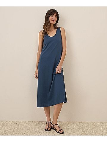 Pact French Navy Softspun Tank Midi Dress (view 2)