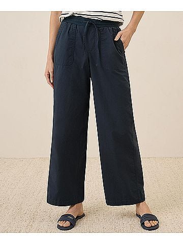 Pact Midnight Blue Monterey Poplin Wide Leg Pant (view 2)