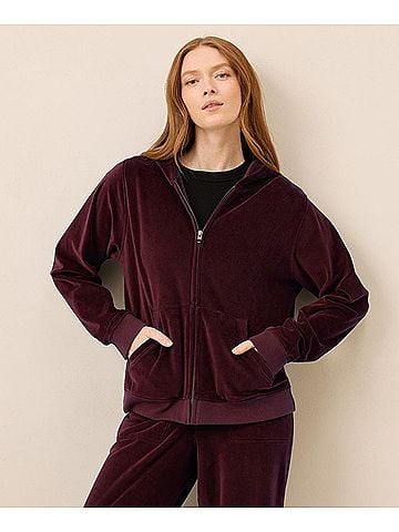 Pact Windsor Wine Pure Velour Zip Hoodie (view 2)