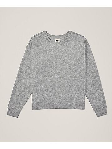 Pact Heather Grey Cloud Brushed Fleece Crew Sweatshirt (view 1)