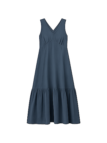 Pact French Navy Coastal Double Gauze Beach To Brunch Maxi Dress (view 1)