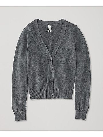 Pact Medium Grey Heather Classic Fine Knit Cardigan (view 1)