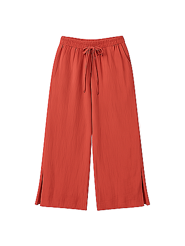 Pact Kumquat Coastal Double Gauze Split Hem Pant (view 1)