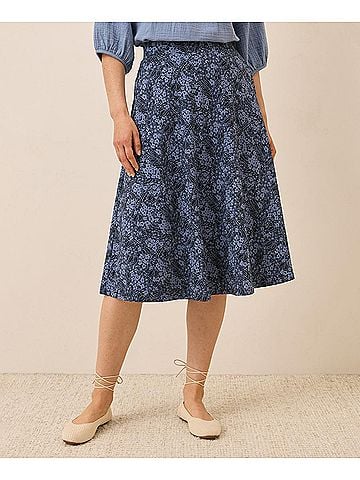 Pact Midnight Garden Fit and Flare Midi Skirt (view 2)