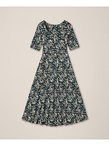 Pact Fjord Floral Fit and Flare Signature Scoop Dress (view 1)