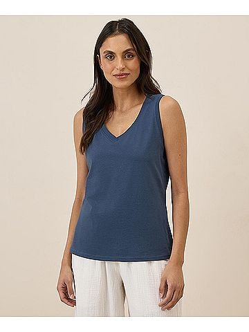 Pact French Navy Softspun V-Neck Tank (view 2)