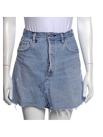 RE/DONE Levis Reconstructed Denim Mini Skirt Denim Skirt (view 1)