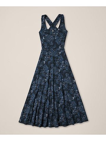 Pact Solstice Floral Fit and Flare Open Back Maxi Dress (view 1)