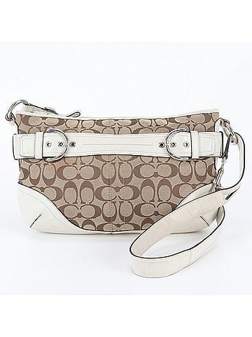Coach Coach Signature Leather Canvas 2-Way Shoulder Bag, Handbag, Tote Bag for Women (view 1)