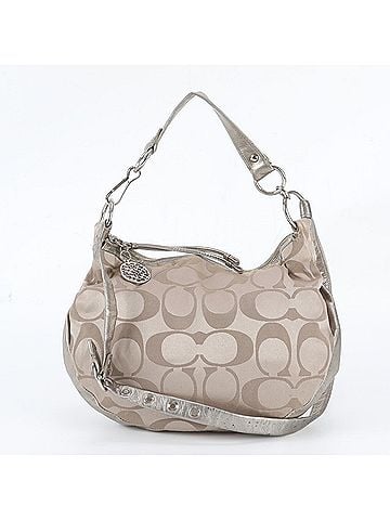 Coach Coach Signature Hobo Leather Canvas 2-Way Shoulder Bag Handbag Tote for Women (view 1)