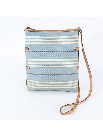 Burberry Burberry striped leather and canvas shoulder bag, handbag, tote bag for women. (view 1)