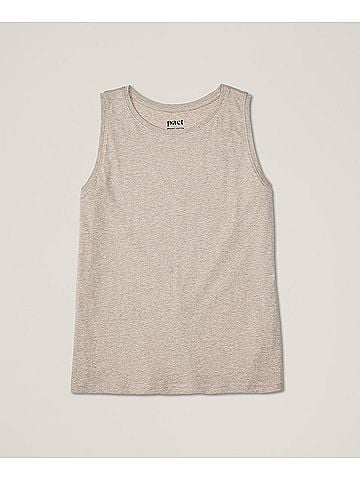 Pact Wheat Heather Softspun High Neck Tank (view 1)