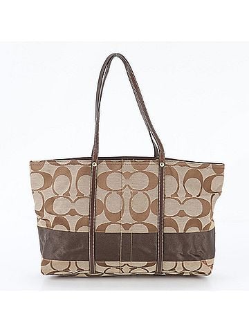 Coach Coach Signature 11099 Leather Tote Bag Shoulder Handbag Brown Women's (view 1)