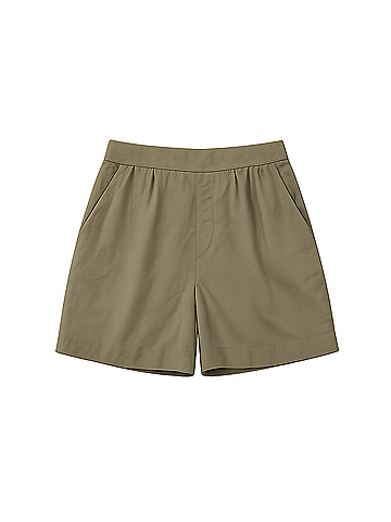 Pact Khaki Green Canopy Linen Blend High-Waisted Short (view 1)
