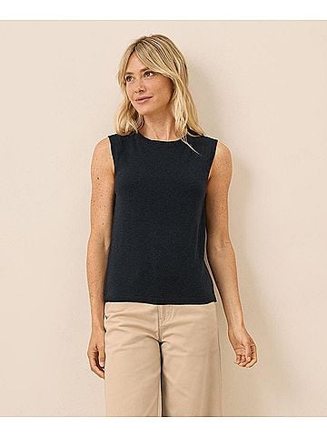 Pact Midnight Blue Heather Classic Fine Knit Shell (view 2)
