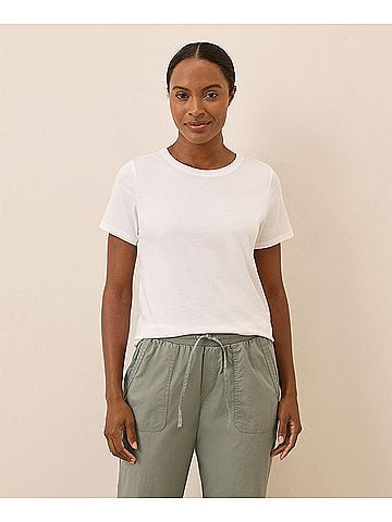 Pact White Softspun Crew Neck Tee (view 2)