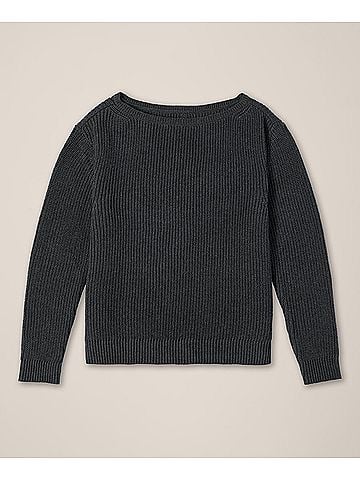 Pact Black Heather Luxe Knit Boatneck Sweater (view 1)
