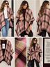 Ann Taylor Plaid Pink Green White Burgundy Jacket One size - photo 4