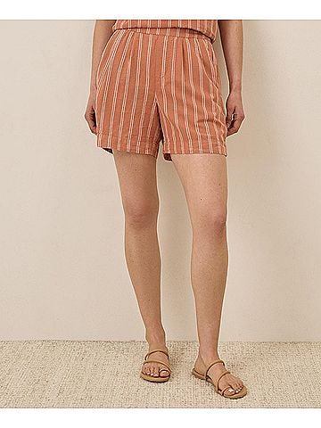 Pact Hermosa Stripe Canopy Linen Blend High-Waisted Short (view 2)