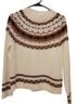 Madison + Hudson Fair Isle White Brown Black Gray Pullover Sweater Size M - photo 2