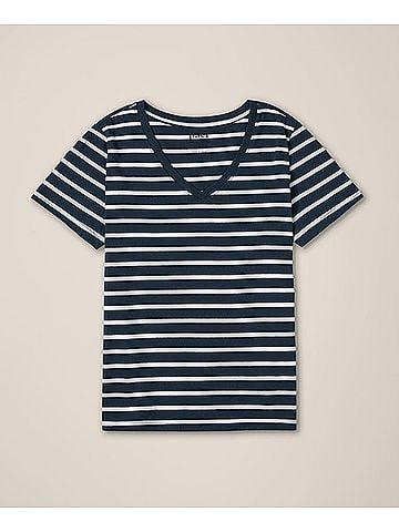 Pact Monterey Stripe Softspun V-Neck Tee (view 1)