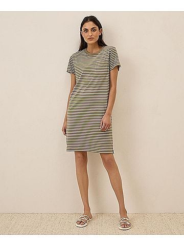 Pact Costa Mesa Stripe Softspun Tee Dress (view 2)