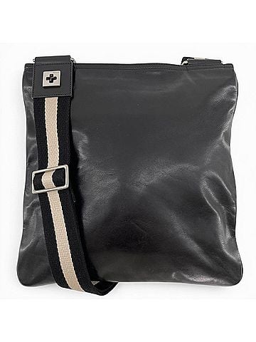 Bally BALLY TAISTEN-MD Trainspotting Bally Stripe Leather Shoulder Bag, Black, Swiss Made, Men's (view 1)
