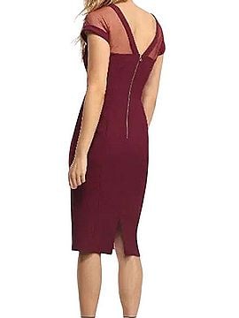 Maggy London Illusion Yoke Crepe Sheath Dress Cocktail Dress (view 2)