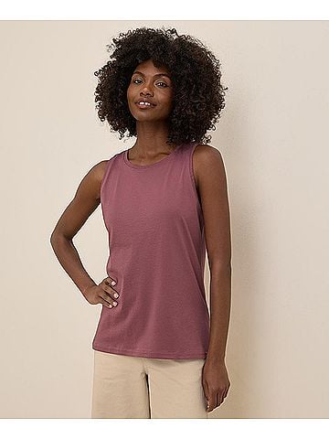 Pact Mauve Softspun High Neck Tank (view 2)
