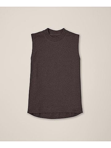 Pact Chocolate Heather Airplane Mock Neck Shell (view 1)