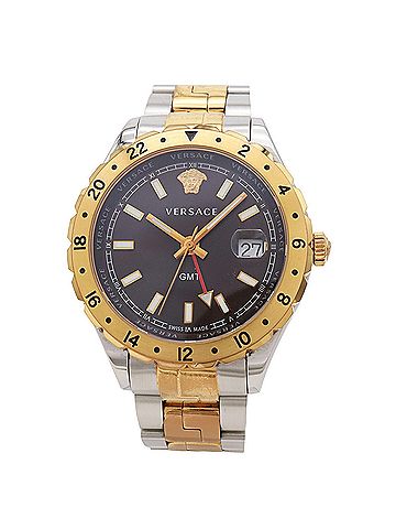 Versace VERSACE Helenium GMT Medusa Date Black Dial Stainless Steel Gold Plated Men's Quartz Watch V11040015 (view 2)