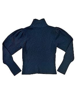 FRAME Black Wool Cashmere Puff-Sleeve Turtleneck Sweater Turtleneck Sweater (view 2)