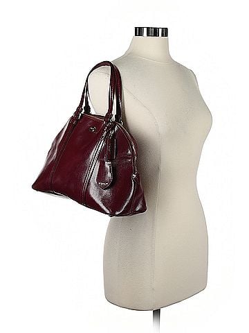 Coach Peyton Leather Domed Satchel in Wine Coach Satchel (view 2)