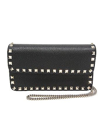 Valentino Garavani Valentino Garavani Rockstud Chain Wallet Bag 2W2P0S61VSH Women's Leather Crossbody Bag,Shoulder Bag Black (view 1)