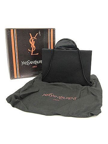 Yves Saint Laurent Yves Saint Laurent Crossbody Bag Women's Satin,Leather Shoulder Bag Black (view 2)