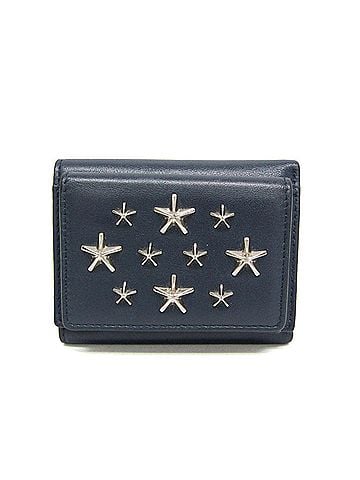 Jimmy Choo Jimmy Choo JAYDEN Men,Women Leather Studded Wallet (tri-fold) Dark Navy (view 1)
